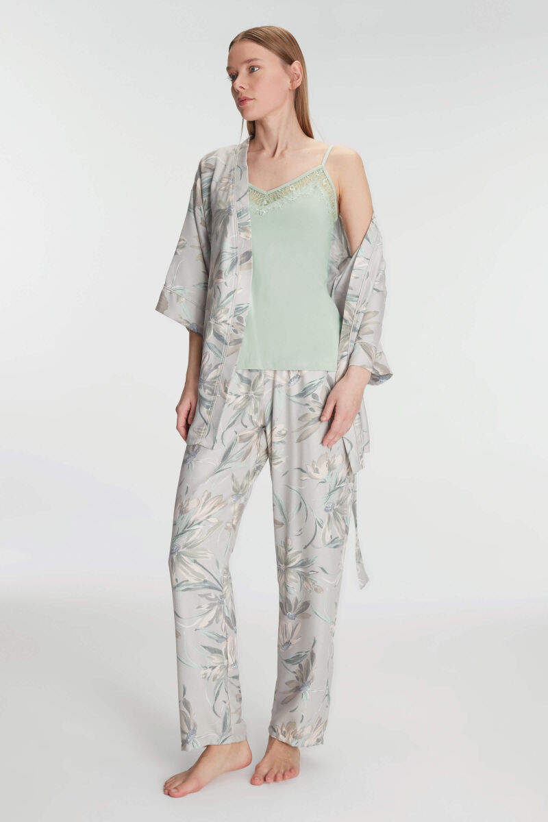 Anıl 11223 Kadın Sabahlık Atlet ve Pantolon Takım Pamuklu Pijama Set - 5
