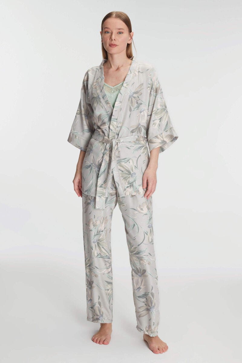 Anıl 11223 Kadın Sabahlık Atlet ve Pantolon Takım Pamuklu Pijama Set - 6