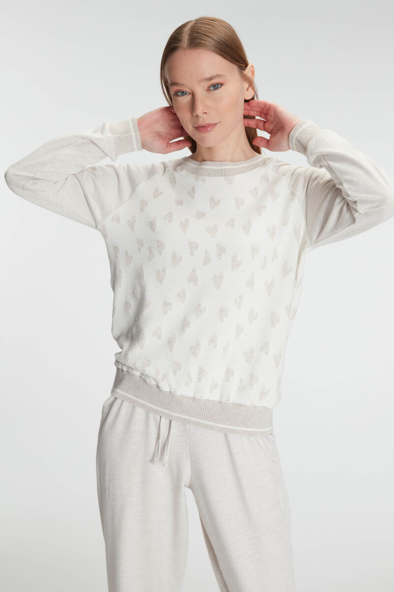 Anıl 11241 Kadın Uzun Kollu Sweatshirt Pantolon Takım Pijama Takımı - 5
