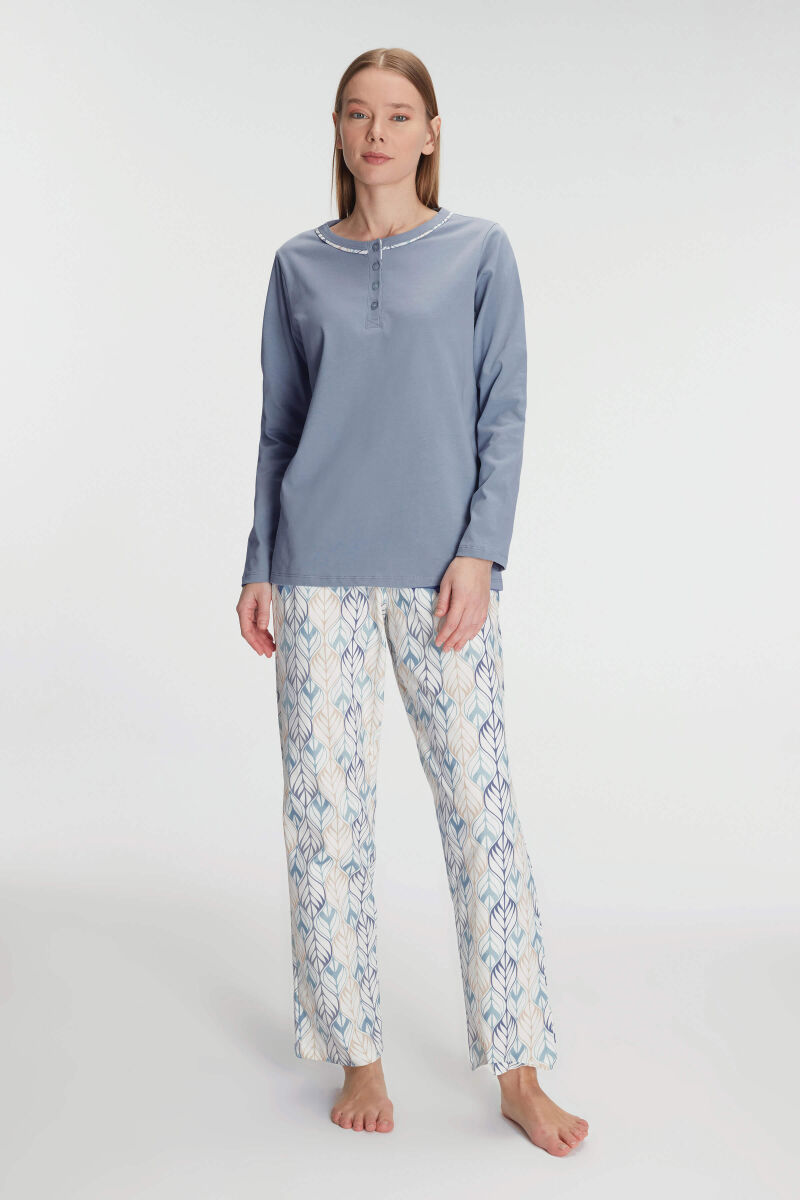 Anıl 11260 Kadın Uzun Kollu Pamuklu Pijama Takımı - 2