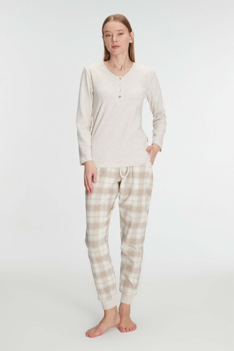 Anıl 11263 Kadın Pamuklu Uzun Kollu Pijama Takımı - 4