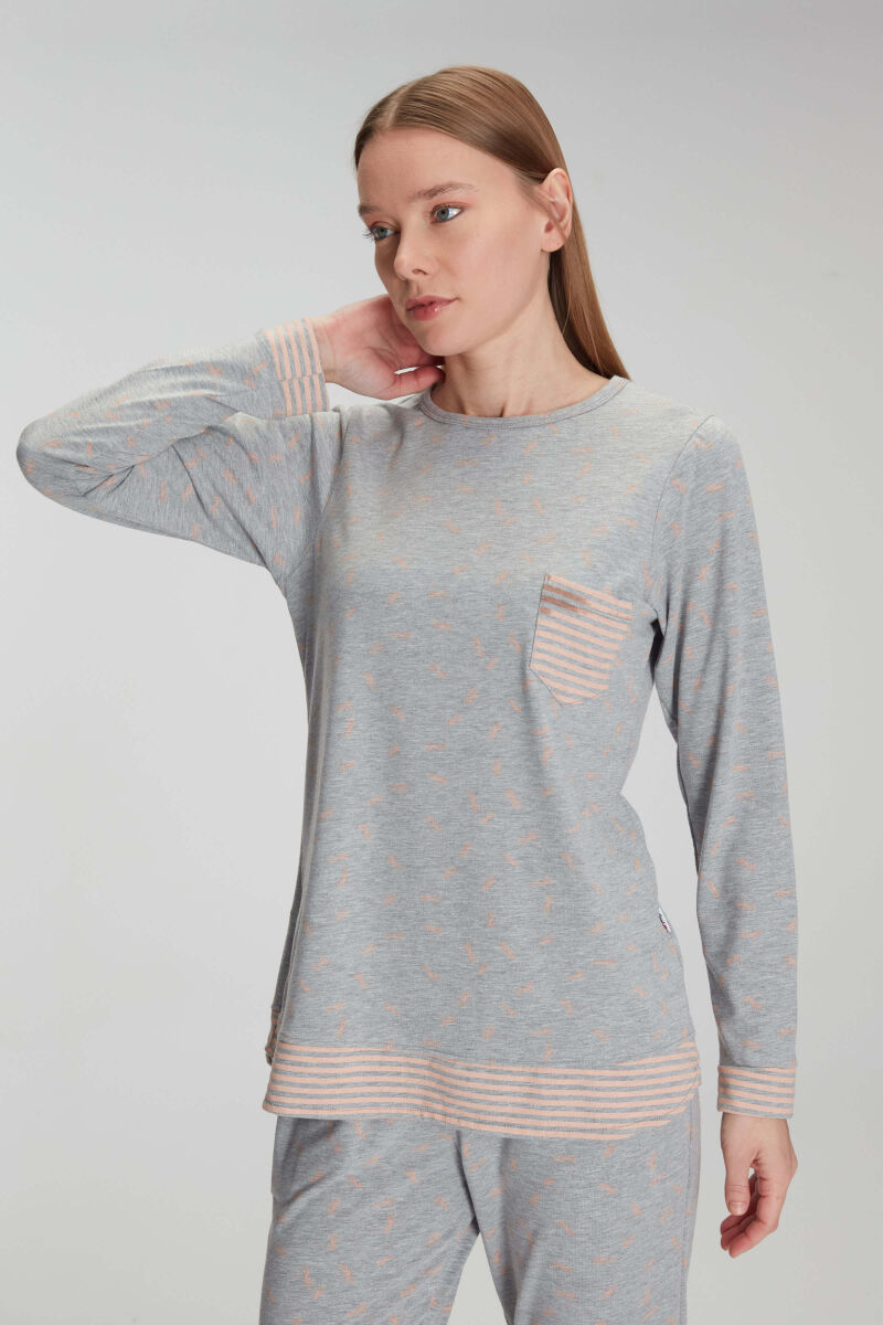 Anıl Kadın Pamuklu Uzun Kollu Pijama Takımı Yumuşak Cilt Dostu ve Rahat Kesim 11274 - 6