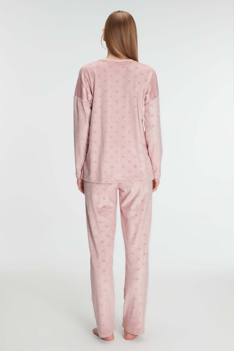 Anıl 11281 Kadın Uzun Kol V Yaka Sweatshirt ve Pantolon Takım Pijama Takımı - 5