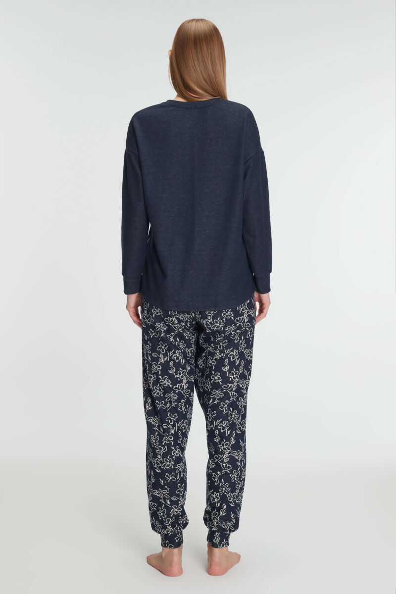 Anıl Kadın Uzun Kollu Sweatshirt ve Pantolon Pijama Takımı – Yumuşak Dokulu, Ev Giyimi 11325 - 5