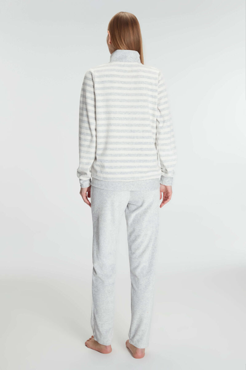 Anıl 11326 Kadın Pamuklu Uzun Kollu Fermuarlı Sweatshirt ve Pantolon Takım Pijama Takımı - 7