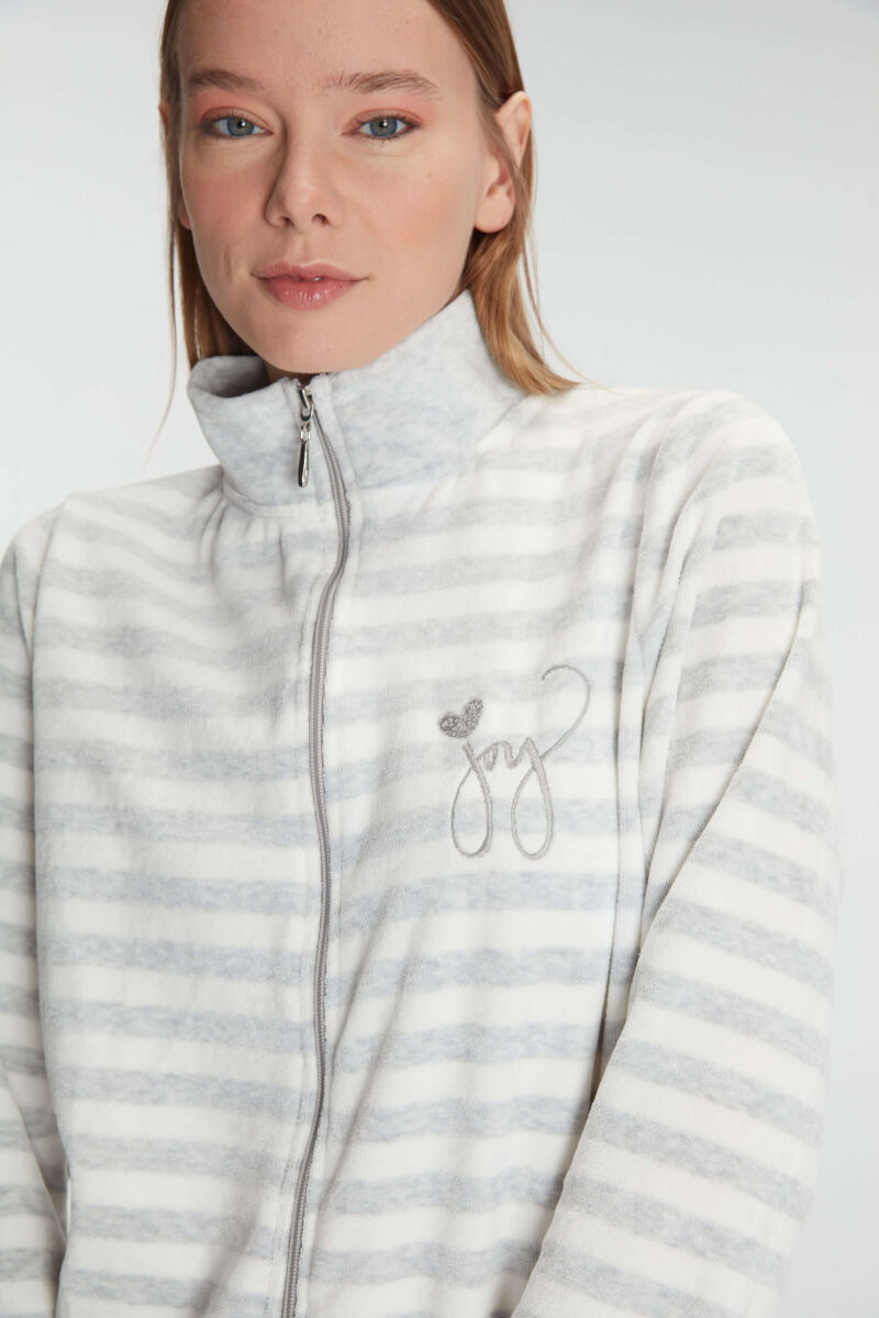 Anıl 11326 Kadın Pamuklu Uzun Kollu Fermuarlı Sweatshirt ve Pantolon Takım Pijama Takımı - 8