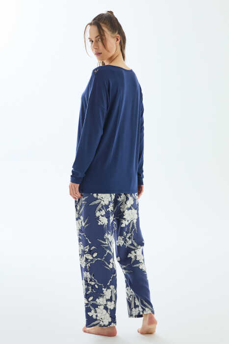 Anıl 11499 Kadın Uzun Kol T-shirt ve Pantolon Pijama Takımı - 2