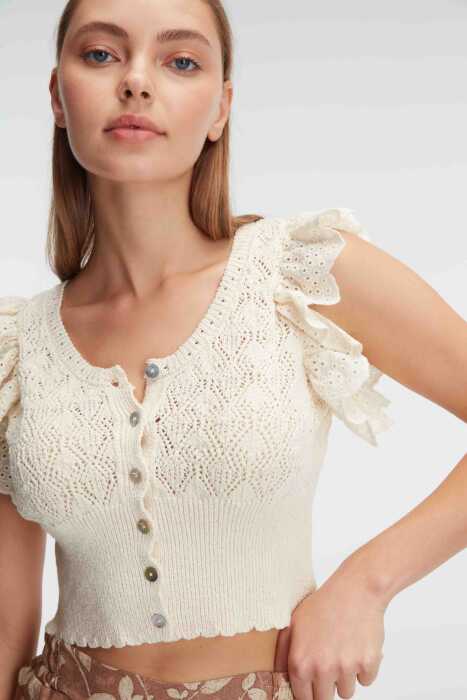 Anıl 9943 Kısa Kol Bisiklet Yaka Kadın Cotton Çiçek Desenli Yazlık Dokuma Normal Bel Pijama Takımı - 5
