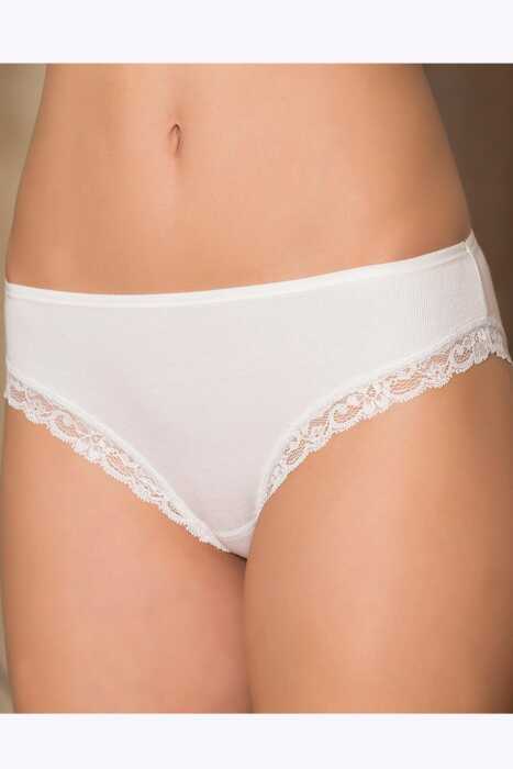 Kadın Modal Pamuklu Ribana Paçası Dantelli Slip (2688) 