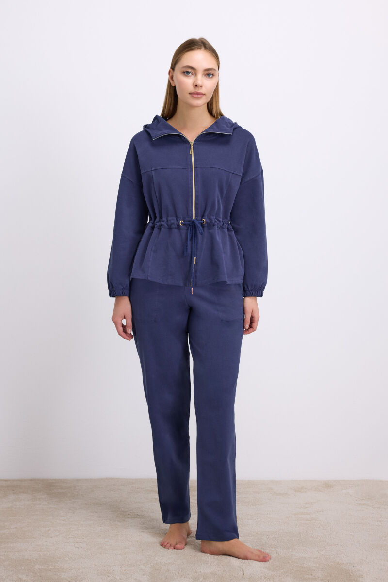 Anıl Kadın Kapüşonlu Fermuarlı Sweatshirt ve Pantolon Takımı (11605) - 1